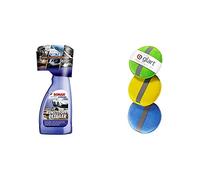 SONAX XTREME KunststoffDetailer Innen + Außen Reinigung, Pflege und Schutz für das gesamte Fahrzeug & Glart 43PP Mikrofaser Handpolierschwamm 3er Set, 130x25 mm, Wax Applikator Pad, Blau/Grün/Gelb
