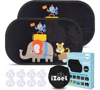 Sonnenblende Auto Kinder Baby UV Schutz 2er Elefantenbaby zieht Wagen