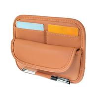 Sonnenblenden-Organizer Für LKW Lastwagen PU-Leder Brillenhalter Und | LKW Sonnenblende Organizer Für Fahrer Fahrzeug Auto KFZ Innenraum Damen Herren Sonnenbrillen Orange Farbe