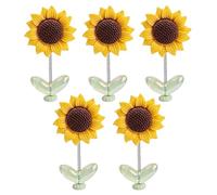 Sonnenblumen-Armaturenbrett- - 5-teiliges Figuren-Set mit schüttelndem Kopf, niedliches tanzendes Blumen-Design, langlebige Federbasiskonstruktion, leuchtende, lebendige Farben | Auto-Armaturenbr