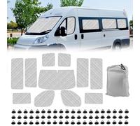 Sonnenschutz Auto Frontscheibe Ersatz für FIAT Ducato/Peugeot Boxer/Citroen Relay 2006-2023, 11 Teilige Technology Thermomatte Ersatz für Opel Movano Nach 2021, Faltbar Innen Frontscheibenabdeckung