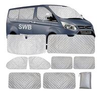 Sonnenschutz Auto Frontscheibe Ersatz für Ford Transit Custom 2012-2022 SWB,8PCS Sonnenschutz Windschutzscheiben Schutz Set, Innen Frontscheibenabdeckung,Thermomatte Fahrerhaus Innen
