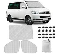 Sonnenschutz Auto Frontscheibe Ersatz für VW T5 T6, 3PCS Sonnenschutz Windschutzscheiben Schutz Set, Internes Thermomatte Set mit Aufbewahrungstasche, 100% Okklusion