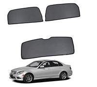 Sonnenschutz Auto Vorhang Für Baby Kinder Haustiere Sonnenblende Für C Class W204 2007-2014 UV Schutz Magnetisch Sonnenschutz Für Autofenster Seitenscheibe Schwarz,Rear-window+Back-windscreen-3PCS