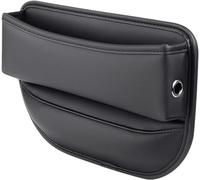 SOPOUT Autositz Lückenfüller, für BMW X1 E84 F48 F49 U11 / X2 F39 / X3 E83 F25 G01 /X4 F26 G02 Leder Sitz Seitentaschen Organizer Vordersitz Aufbewahrungsbox Lückenfüller Zubehör,A Black
