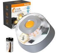 Sorlpv Warnleuchte V16 mit SIM & DGT 3.0 Zugelassen, Echtzeit-Lokalisierung, 360° LED Notlicht Magnetische Installation, 1 km Hoher Sichtweite, Wasserdicht Pannen-Warnleuchte für Auto, Motorrad