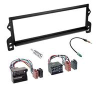 Sound-way 1 DIN Autoradio Radioblende RadioRahmen, ISO-Verbindungskabel, Antennenadapter, kompatibel mit Mini Cooper