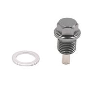 sourcing map M14X1.5 Ölablassschraube mit O-Ring Metall Magnet Motorölwanne Ablassschraube Grau