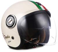Soxon® SP-888 „Night“ · Jet-Helm · Motorrad-Helm Roller-Helm Scooter-Helm Moped Mofa-Helm Chopper Retro Vespa Vintage Pilot · ECE 22.05 Sonnenvisier Schnellverschluss SlimShell Tasche XS-XL (53-62cm)