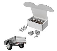 Spannringset 10x Edelstahl Planenhaken Planenknöpfe Rundknöpfe für Anhänger rostfrei mit Schrauben (Flachkopf M5x12)