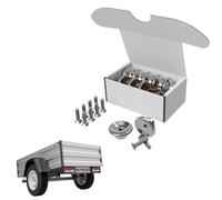 Spannringset 10x Edelstahl Planenhaken Planenknöpfe Rundknöpfe für Anhänger rostfrei mit Schrauben (Senkkopf M5x20)