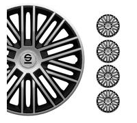 SPARCO SPC1485SVBK Satz Radzierblenden Bergamo 14-Zoll Silber/Schwarz
