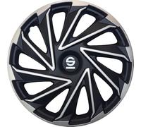Sparco Satz von 4 14-Zoll-Radkappen Varese SPC1480SVBK silberschwarze Autoradkappen