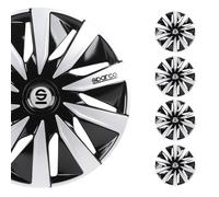 Sparco SPC1491BKSV Satz Radzierblenden Lazio 14-Zoll Schwarz/Silber