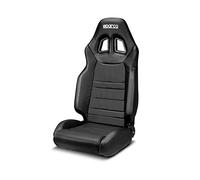 Sparco Sportsitz R100+ Schwarz Kunstleder + Schwarze Nähte (Verstellbar)