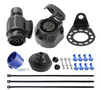 SPARKMOTO 12V Wasserdicht 13 Poliger Anhänger Stecker und 13 Polig Anhänger Steckdose,mit Vollständig Montagezubehör,inkl. Anhänger Steckdose Stecker Halterung,für PKW KFZ Wohnwagen AHK RV(Klassisch)