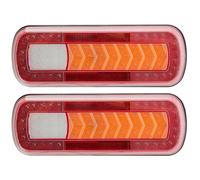 SPARKMOTO 2 x LED Rückleuchten Anhänger LKW, 12V 24V Duale Spannung Anhänger Beleuchtung Rückleuchter,Led Wohnwagen Rückleuchten Mit 6 Funktionen