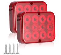 SPARKMOTO 2x Nebelschlussleuchte LED 12V Mit Zulassung, Nebelscheinwerfer Anhänger Rot Wasserdicht für LKW Traktor, Inklusive Montageschrauben, 12 LEDs, IP67