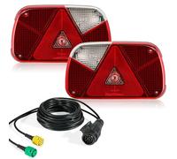 SPARKMOTO Anhänger Rückleuchten Set 13 Polig Inkl.4 Meter Kabelsatz 12V Mit E Prüfzeichen, Anhänger Beleuchtung Set Komplett 13 Polig, Anhänger Rückleuchten Mit Kabel