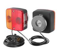 SPARKMOTO Anhänger Rückleuchten Set Mit Kabel Und Magnet, 7 Polig 12V Beleuchtung, Magnetisches Rücklicht Komplettset Verkabelt Mit 7 Poligem Stecker Und 7,5m Kabel