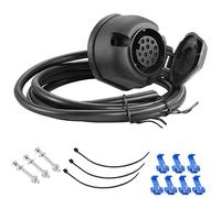 SPARKMOTO Anhänger Steckdose 13 Polige mit Kabel 2m vorverdrahtet,Kit Steckdose Kabelbaum der Anhängerkupplung 13 Polig,Universal Elektrosatz Anhängerkabel Vorverkabelt 8 Adriges 2m PKW AHK Steckdose