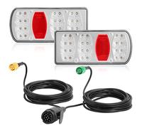 SPARKMOTO LED-Anhänger-Rücklichter, Anhängerbeleuchtung, Kabelbaum-Kabel-Set mit 13-poligem Stecker, vorverdrahtet, 5,5 m Kabel und 5-poligem Bajonettanschluss für Anhänger, Landmaschinen