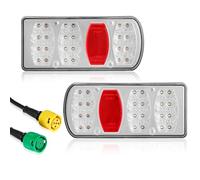 SPARKMOTO LED Rückleuchten Set Für Anhänger - 2 Stück Mit 5 Polig Bajonett Stecker, 12V 24V Universal LKW PKW Beleuchtung, Wasserdicht
