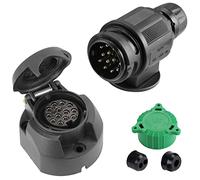 SPARKMOTO Marke Anhänger Stecker 13 Polig und Anhänger Steckdose 13 Polig,12V Wasserdicht 13 Poliger Anhänger Stecker Steckdose für KFZ Anhänger Wohnmobil RV AHK Adapter Stecker Steckdose(Klassisch)