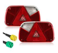 SPARKMOTO Rückleuchten Anhänger Set 12V Mit 5 Polig Bajonett Stecker, PKW Anhänger Beleuchtung Rücklichter Für LKW Wohnwagen, Rückleuchten Set für Anhänger 13 polig