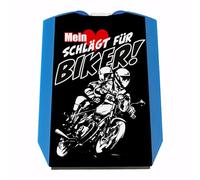 Motorrad Parkscheibe mit Biker Motiv in schwarz mit 2 Einkaufswagenchips