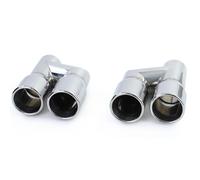 Sport Auspuff Endrohre 76mm Doppelrohr Edelstahl Paar für Audi A4 B8 Limo 07-15