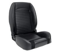 Sportsitze 'Classic II' - Schwarz PVC Kunstleder + Suede + Graue Naten - Linksse