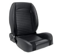 Sportsitze 'Classic II' - Schwarz PVC Kunstleder + Suede + Graue Naten - Rechtss