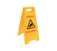 Sprintus Warnschild Achtung Rutschgefahr Schriftzug 300mm 570mm gelb/schwarz/rot
