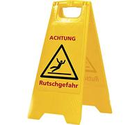 Sprintus Warnschild Achtung Rutschgefahr Schriftzug 300mm 570mm gelb/schwarz/rot