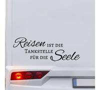 Spruch Aufkleber Reisen Tankstelle Seele Wohnmobil Auto Reise Van Womo 30X11 cm