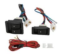 Srliya 5pcs Universal 12 V Power Window Switch Kit mit Kabelbaum LED-Licht ABS-Metallkonstruktion für 2-Tür-Autos Einfache Installation