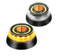 SROCHN 2 Stück Warnleuchte V16 mit Magnetfuß, 1km Sichtweite, Wasserdicht und Stoßfest Pannen, 360° LED Tragbare Warnsignalleuchte für Auto & PKW
