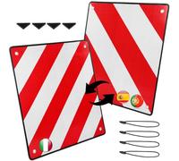 SROCHN® Warntafel 3 in 1 für Italien, Spanien & Portugal 50x50cm | Inkl. 4x Spanngurte, Reflektierend Rot-Weiß, Wetterfestes PVC, Für Fahrradträger & Auto, Für Wohnmobil