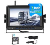 Stabile Digital Wireless 1080P Rückfahrkamera Funk Set mit 7 Zoll IPS Monitor AHD Rückfahrkamera IP68 Wasserdicht Nachtsicht DIY Parkleitlinie Einfache Installation für Auto SUV Van Truck 12-36V