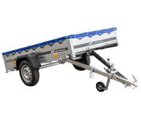 Stahl Anhänger mit Plane 750 kg GARDEN TRAILER 230 KIPP [mit Flachplane und Stützrad]