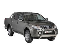 Stahl Schwellerrohre Trittbretter für Mitsubishi L200 Double Cab 2015-2018 Grau