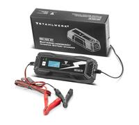 STAHLWERK Batterieladegerät - IBC-100 ST mit Mikroprozessor und 10 Lademodi für 12V/24V AGM, VRLA, MF, SLA und Gel-Batterien, Intelligentes Ladegerät für Auto und Motorrad