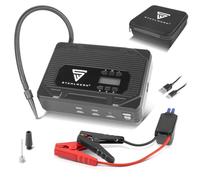 STAHLWERK Powerbank 400 A, 14.000 mAh - Starthilfe mit Kompressor und LED-Leuchte, multifunktional einsetzbar für Benzin- und Dieselmotoren, mobiler Druckluft Kompressor mit 3,5 bar, USB Ladegerät
