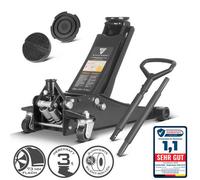 STAHLWERK Wagenheber 3 t 73-500 mm schwarzer Rangierwagenheber mit Gummirollen