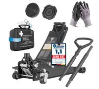 STAHLWERK Wagenheber 3 t 73-500 mm schwarzer Rangierwagenheber mit Gummirollen