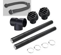 Standheizung Zubehör, 75mm Entlüftungsschlauch Standheizung Diesel Rohr Kanal Heizrohr Autoluftheizer Zubehör Warmluftauslass Entlüftungsschlauch Rohrleitung Clips Set für Webasto Eberspacher Propex