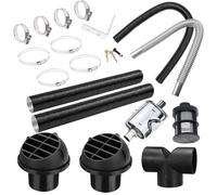 Standheizung Zubehör Kit, 75mm Entlüftungsschlauch, Auto Heizung Rohrleitung, Warmluftauslass, Auto Auspuff Schalldämpfer, Abgasschlauch Klemmen Set für Webasto Eberspacher Propex, Diesel Heizung