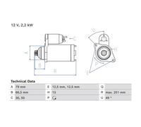 BOSCH Starter 12V für VW 0 986 026 340