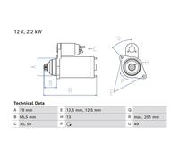 BOSCH Starter 12V für VW 0 986 026 340